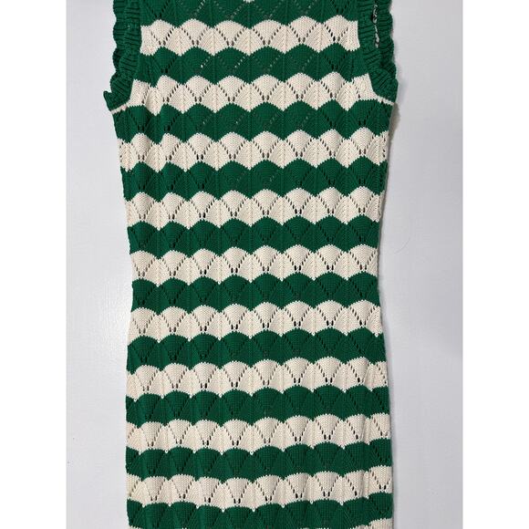 Misa Los Angeles Miss Rosalia Crochet Knit Maxi Dress Emerald Cream Small NWT - Picture 4 of 14